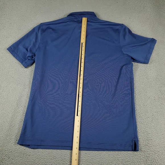 Callaway Polo Shirt Mens Large Blue Striped Opti Dri Fit Golf Short Sleeve - Picture 4 of 7
